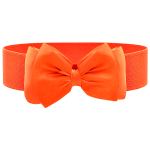 Centura eleganta din elastic cu funda BLT060FF Portocaliu Neon - HandMade